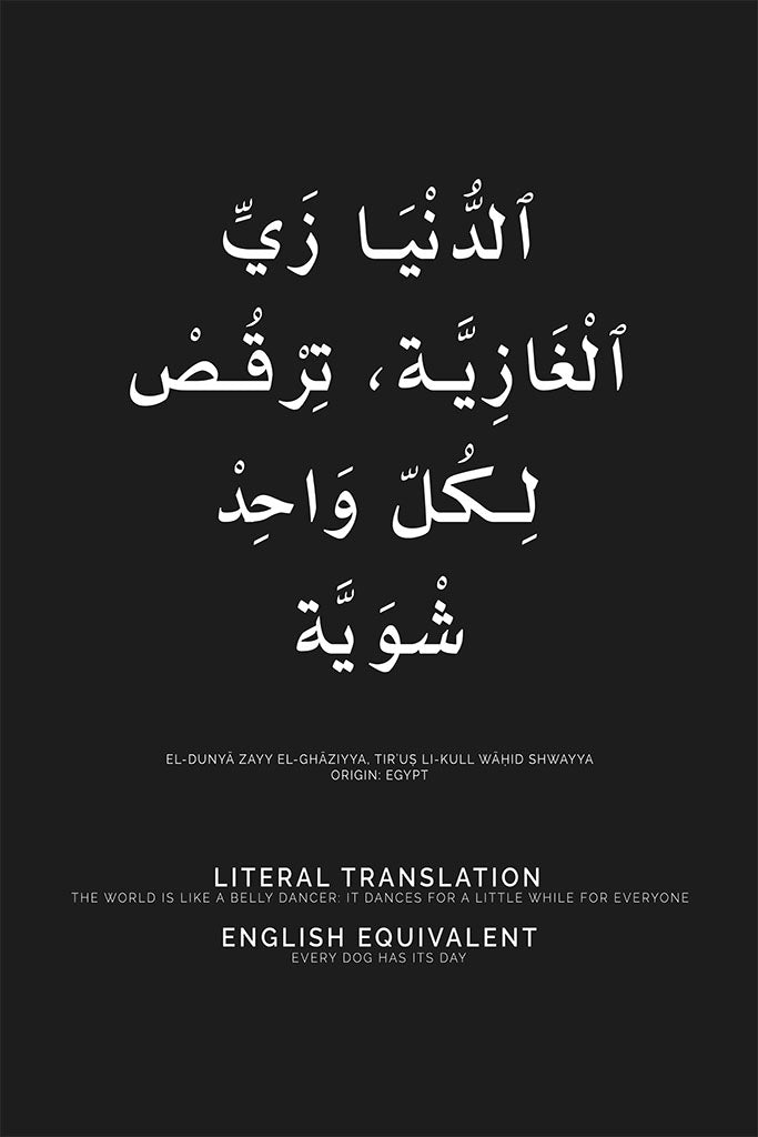 Arabic Proverb - Every Dog Has Its Day