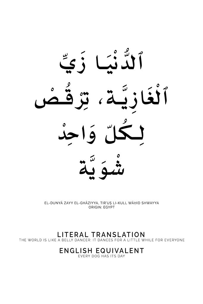 Arabic Proverb - Every Dog Has Its Day