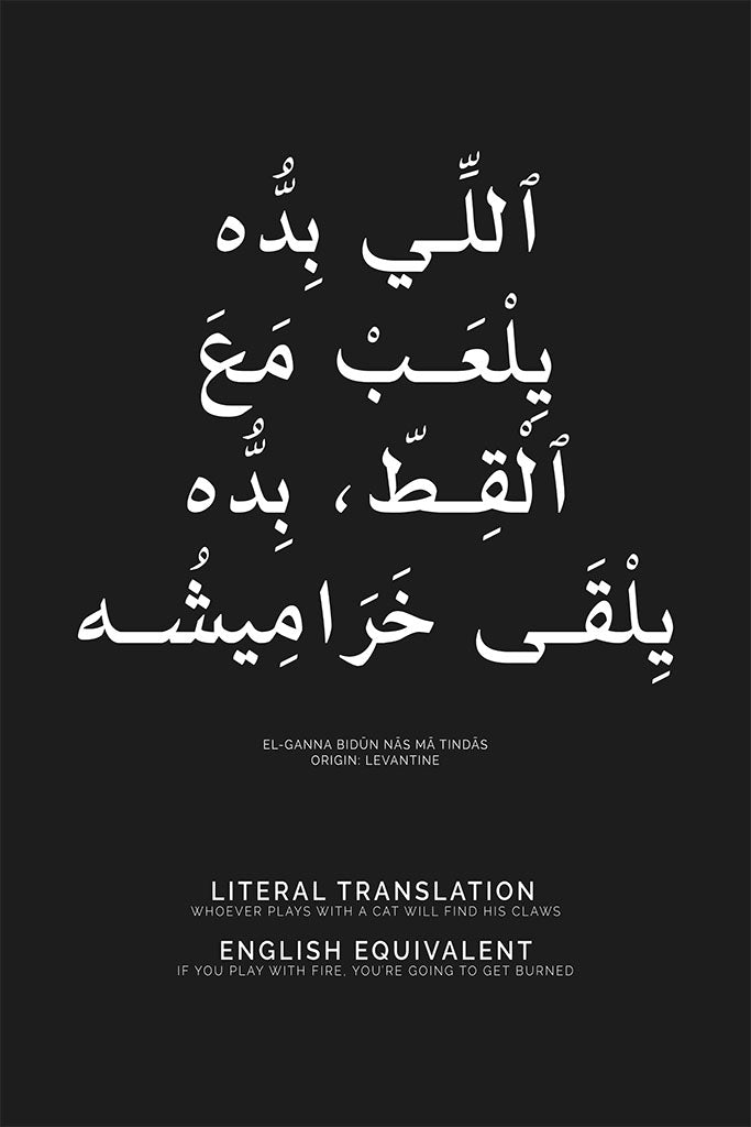 Arabic Proverb - Whoever Plays With a Cat