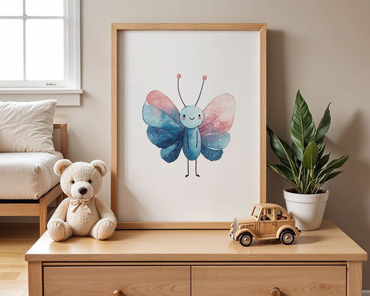 Blue and Pink Butterfly