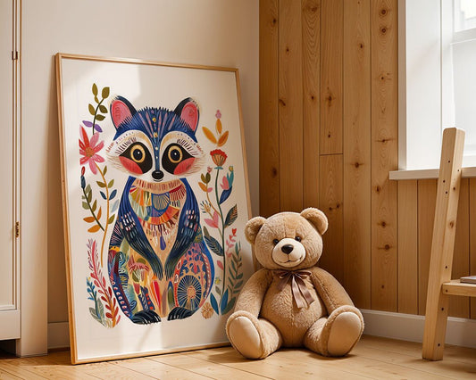 Boho Raccoon Wall Art