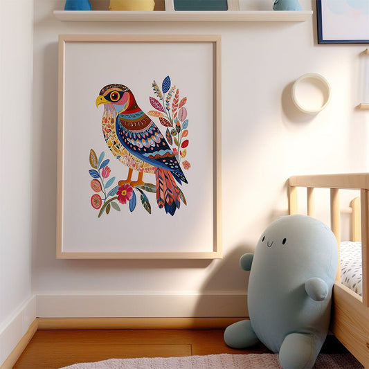 Colourful Hawk Wall Art