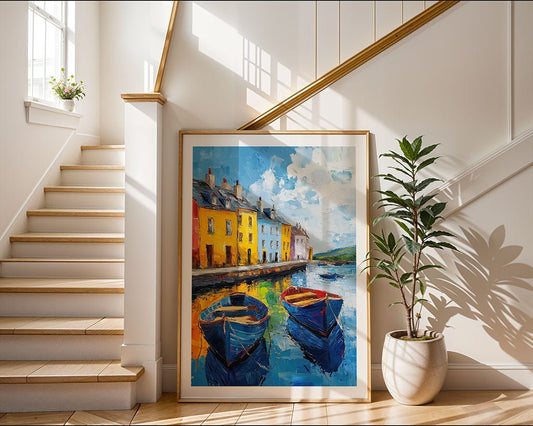 Colourful Boats in Galway Harbour