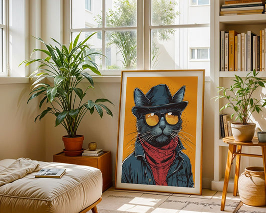 Cool Cat in Cowboy Hat