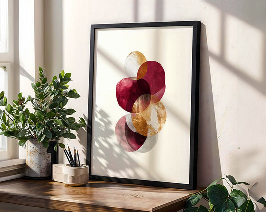 Crimson Orbit Abstract Circle