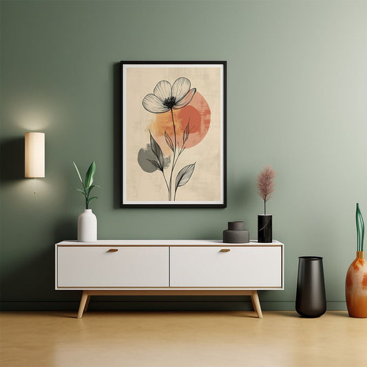 Desert Bloom Minimalist Floral Wall Art