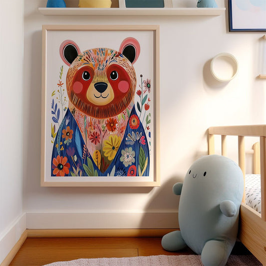 Floral Bear Wall Art