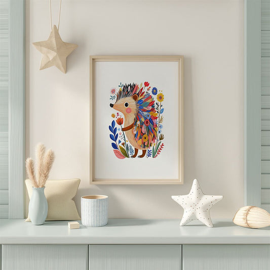 Floral Hedgehog Wall Art