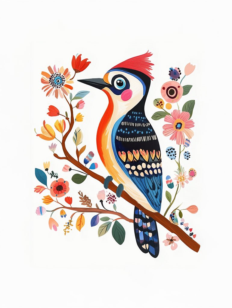 Floral Woodpecker Wall Art