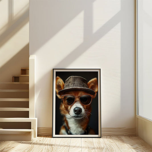 Hipster Dog Wall Art
