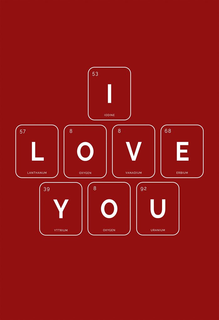 I LOVE YOU – Periodic Table Wall Art