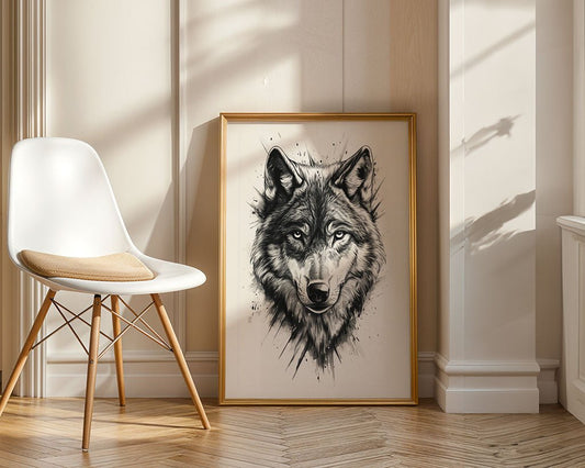 Monochrome Wolf Wall Art