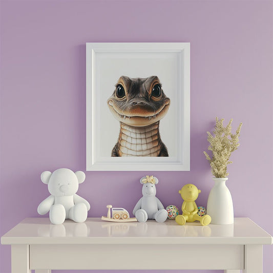 Playful Baby Crocodile Wall Art
