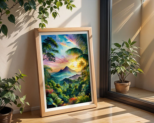 Rainbow Sky Sunset: Indonesian Jungle