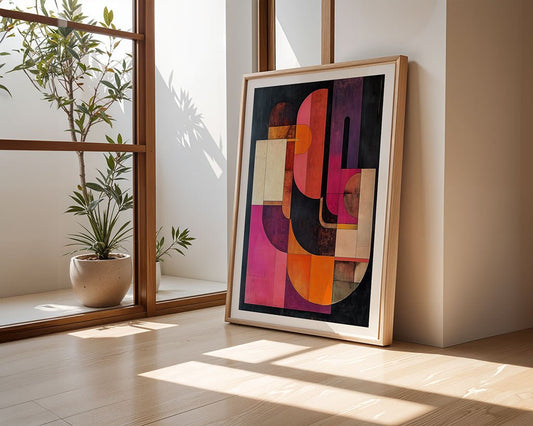 Retro Sunset Geometric Abstract