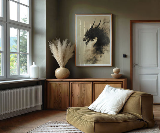 Roaring Shadow Dragon Wall Art