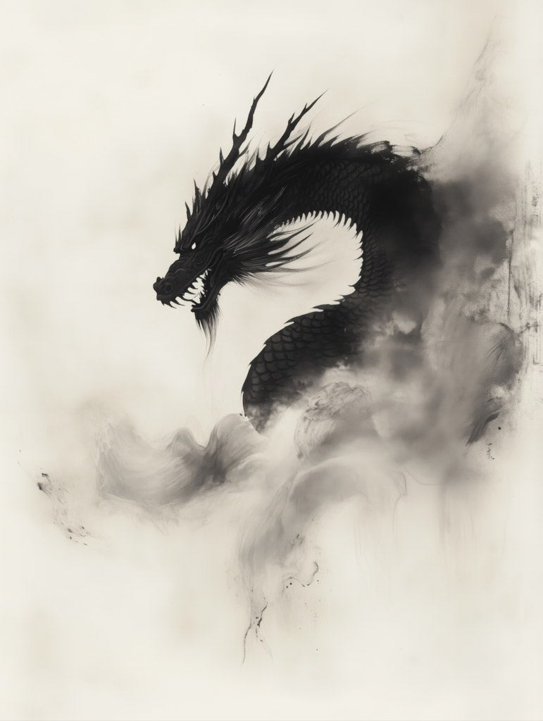 Shadow Dragon Ink Wall Art