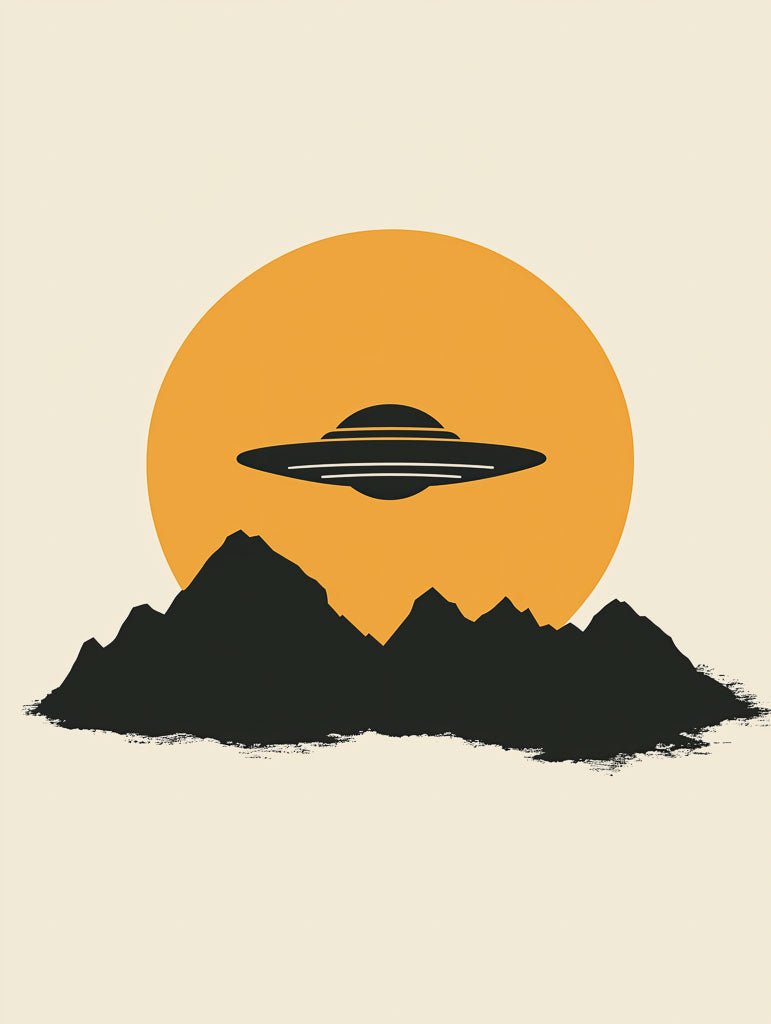 Alien Horizons – UFO and Mountain Art Print