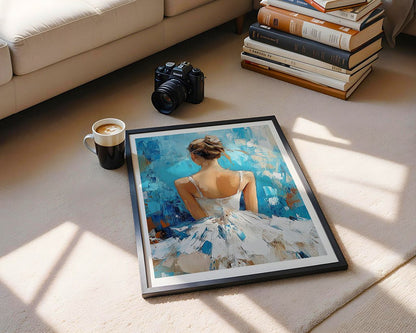 Ballet in Blue – Abstract Dancer Art Print