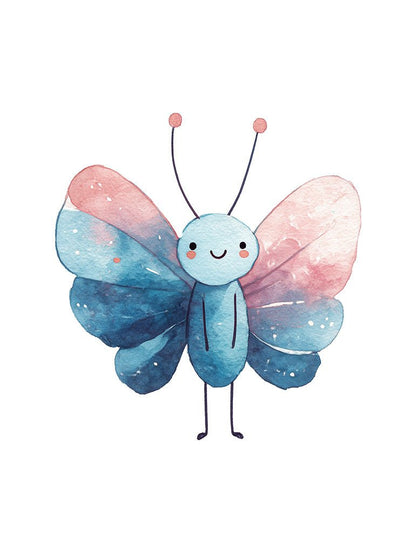 Blue and Pink Butterfly