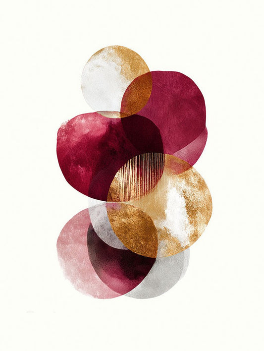 Crimson Orbit Abstract Circle