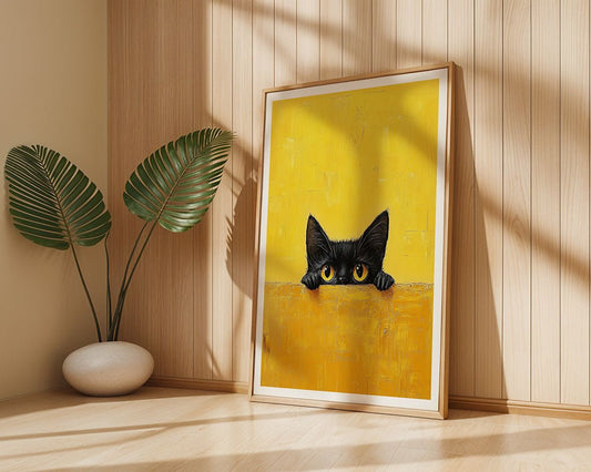 Curious Kitty – Playful Cat Art Print