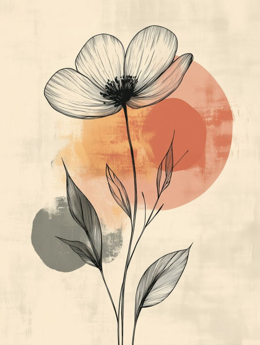 Desert Bloom Minimalist Floral Wall Art