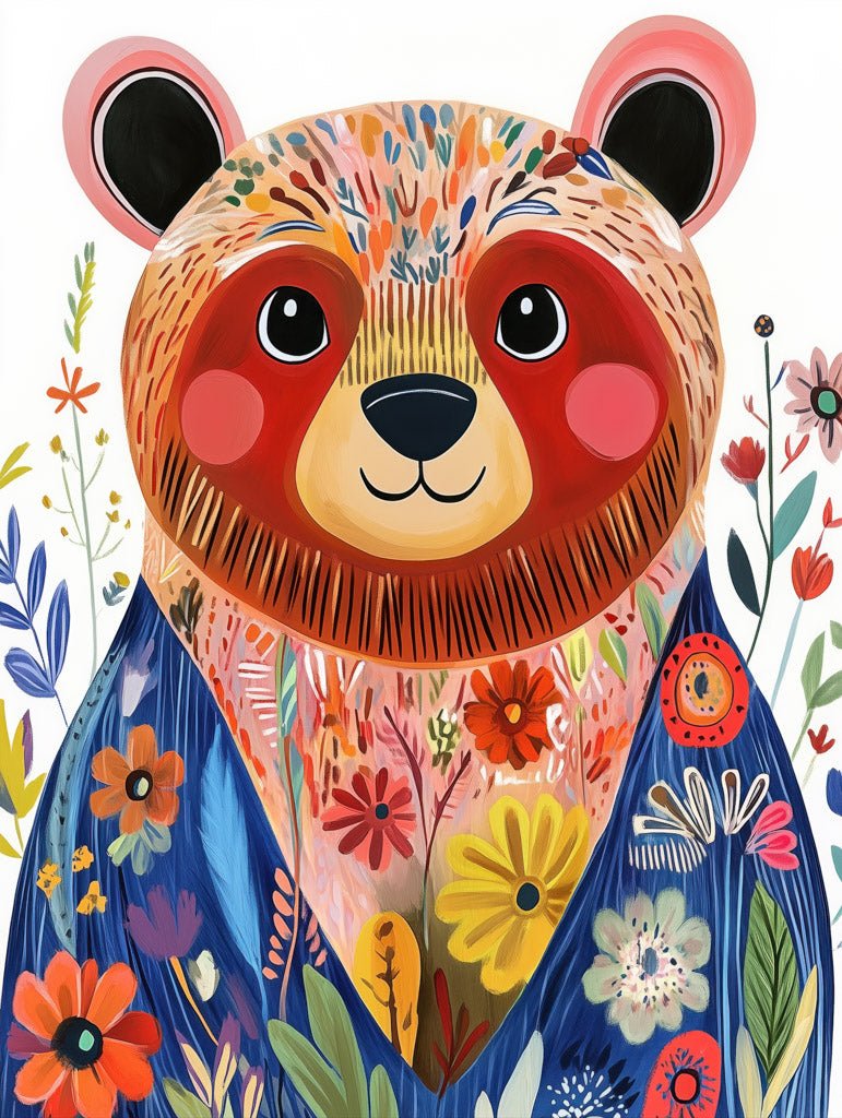 Floral Bear Wall Art