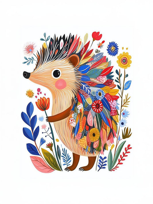 Floral Hedgehog Wall Art