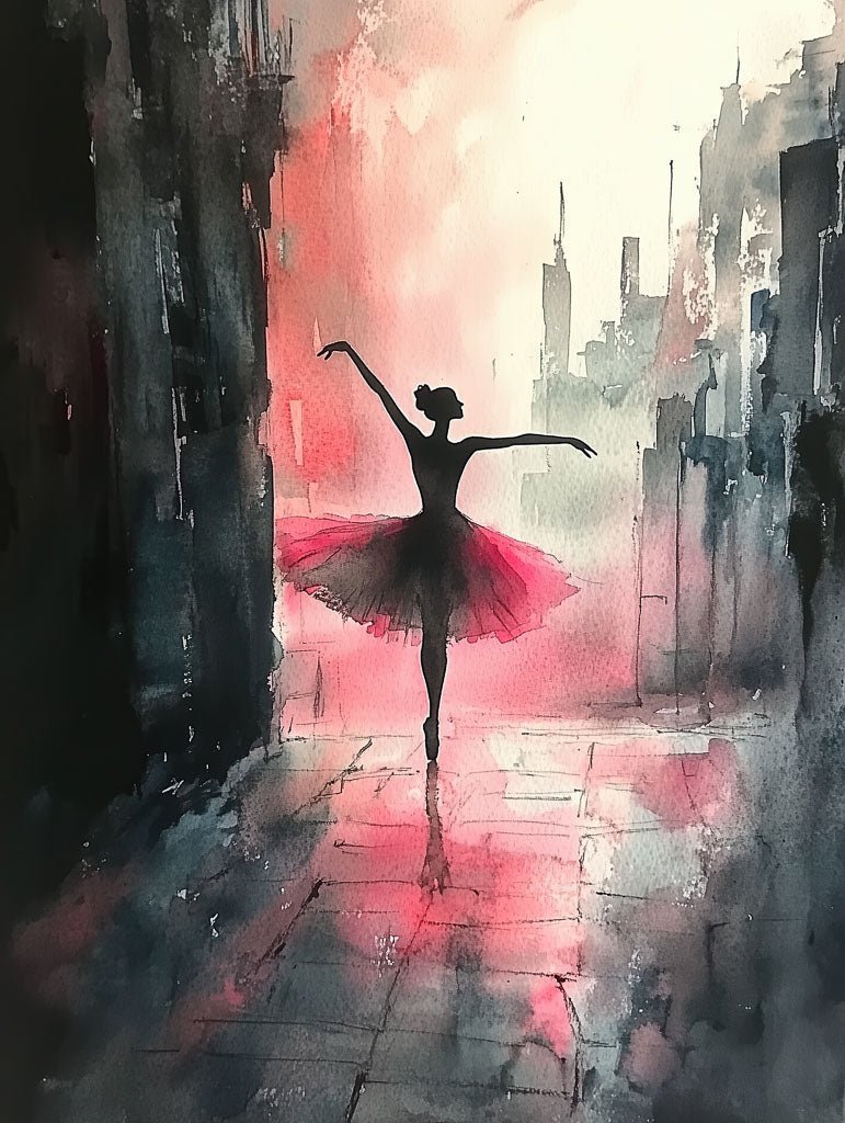 Graceful Rhythm – Ballet Dancer Watercolour Art Print