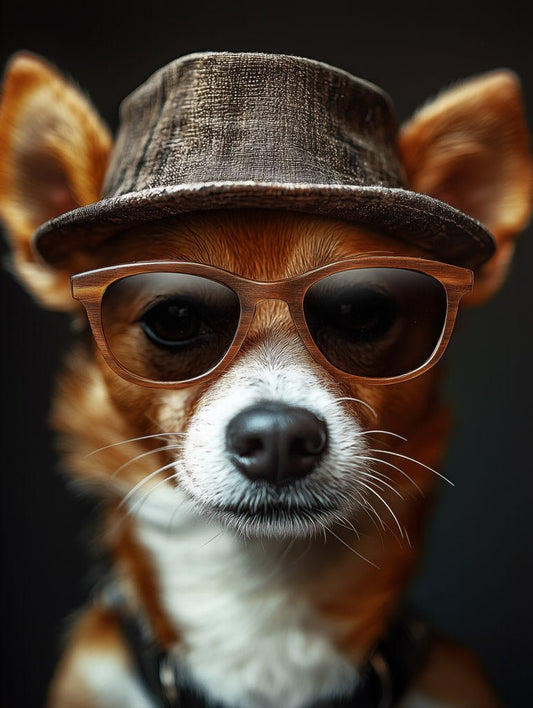 Hipster Dog Wall Art