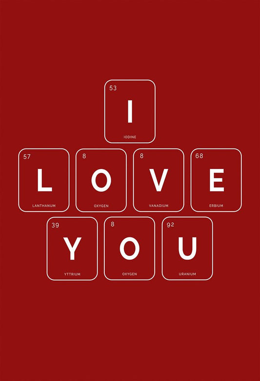 I LOVE YOU – Periodic Table Wall Art