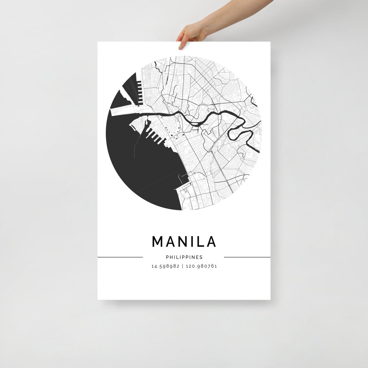 Manila Map Clean Manila City Map Poster – Minimalist Wall Art – FN Prints
