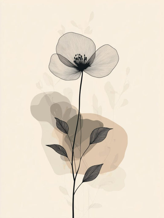 Minimalist Line Art Flower