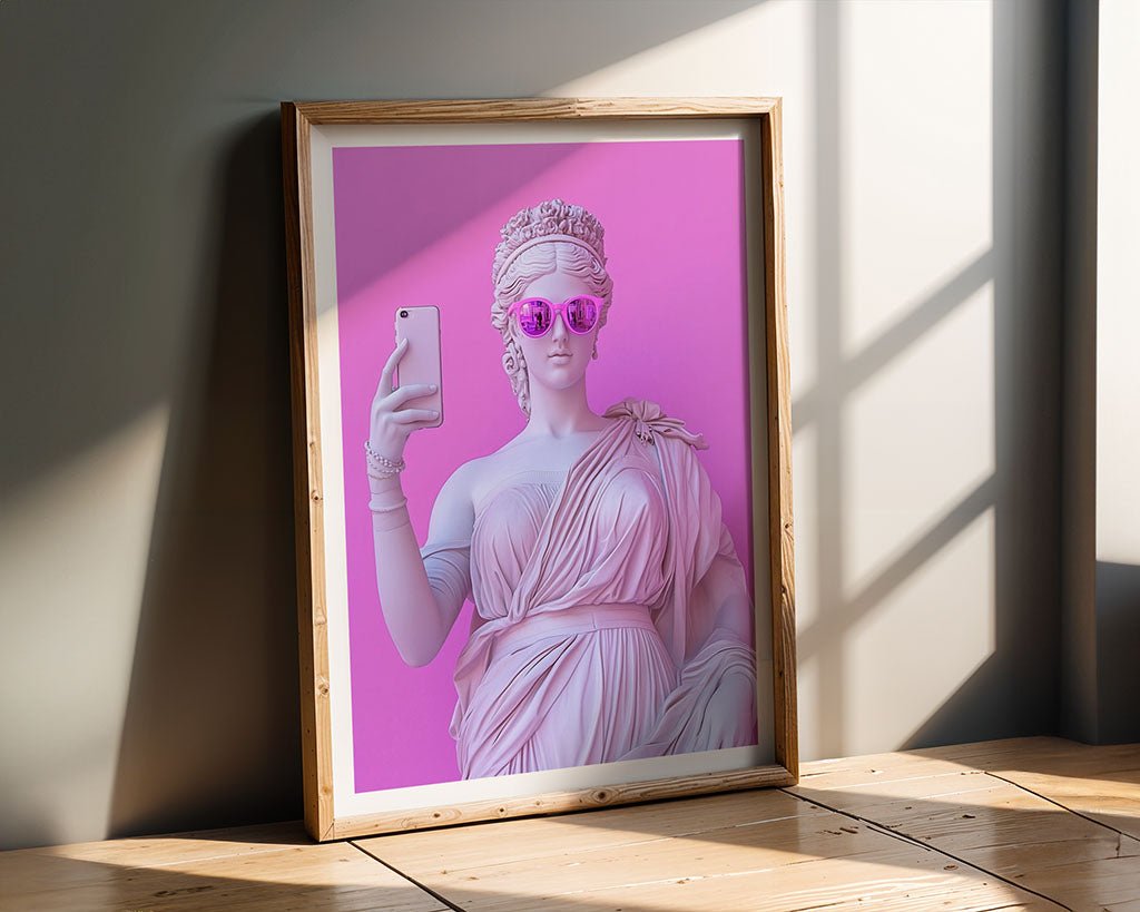 Modern Goddess – Classical Sculpture with Pink Sunglasses