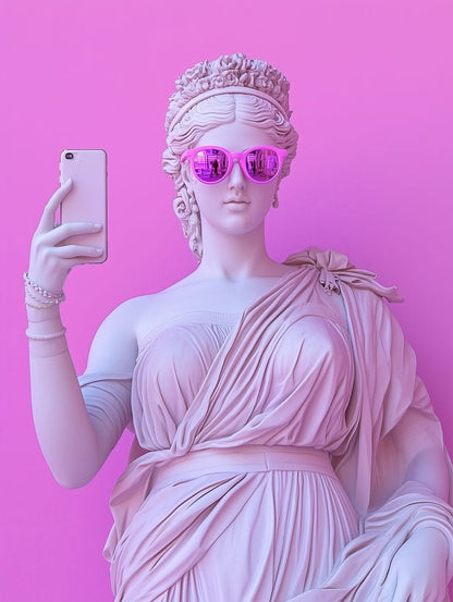 Modern Goddess – Classical Sculpture with Pink Sunglasses