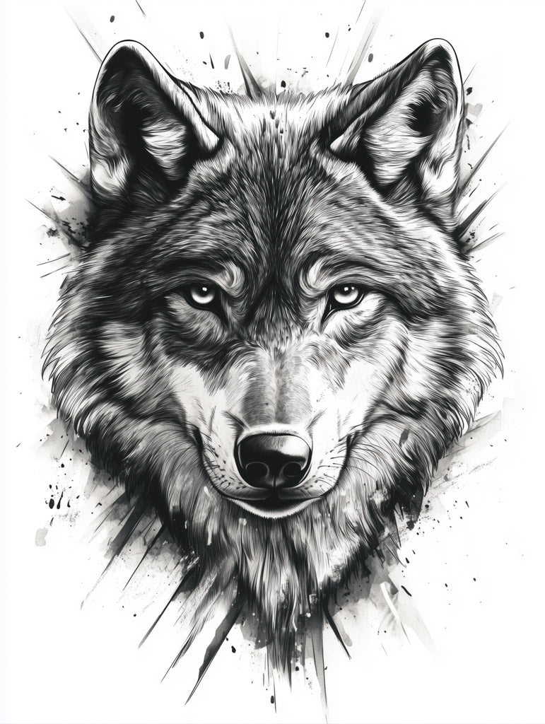 Monochrome Wolf Wall Art