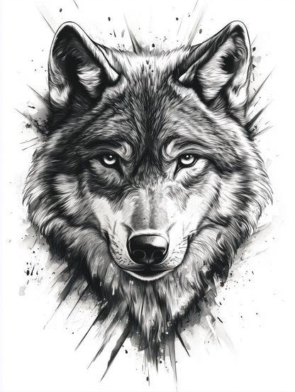 Monochrome Wolf Wall Art