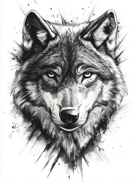 Monochrome Wolf Wall Art