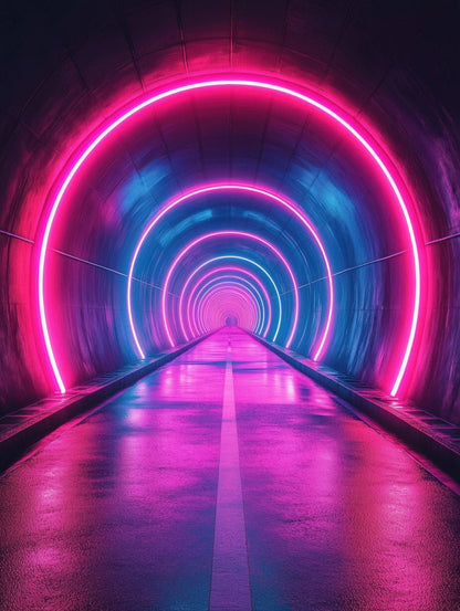 Neon Tunnel Wall Art
