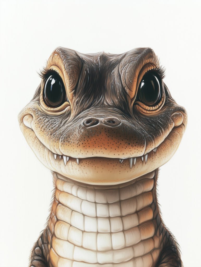 Playful Baby Crocodile Wall Art