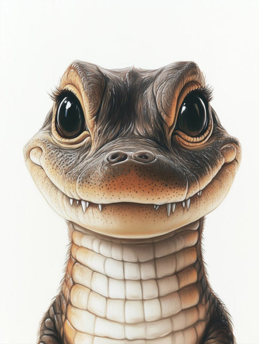Playful Baby Crocodile Wall Art