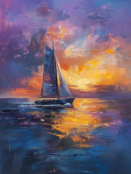 Sailing Into Serenity – Sunset Sailboat Art Print