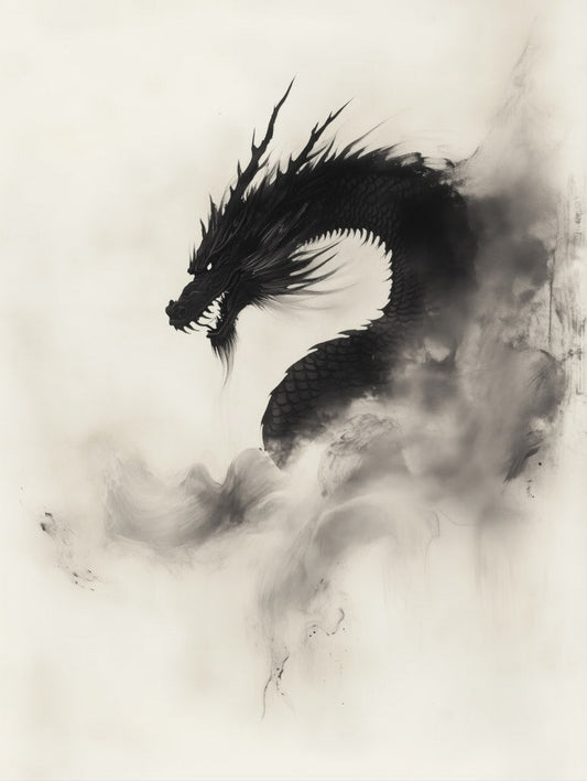 Shadow Dragon Ink Wall Art