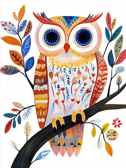 Whimsical Floral Owl Wall Art
