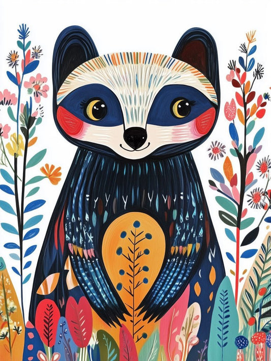Whimsical Badger Wall Art